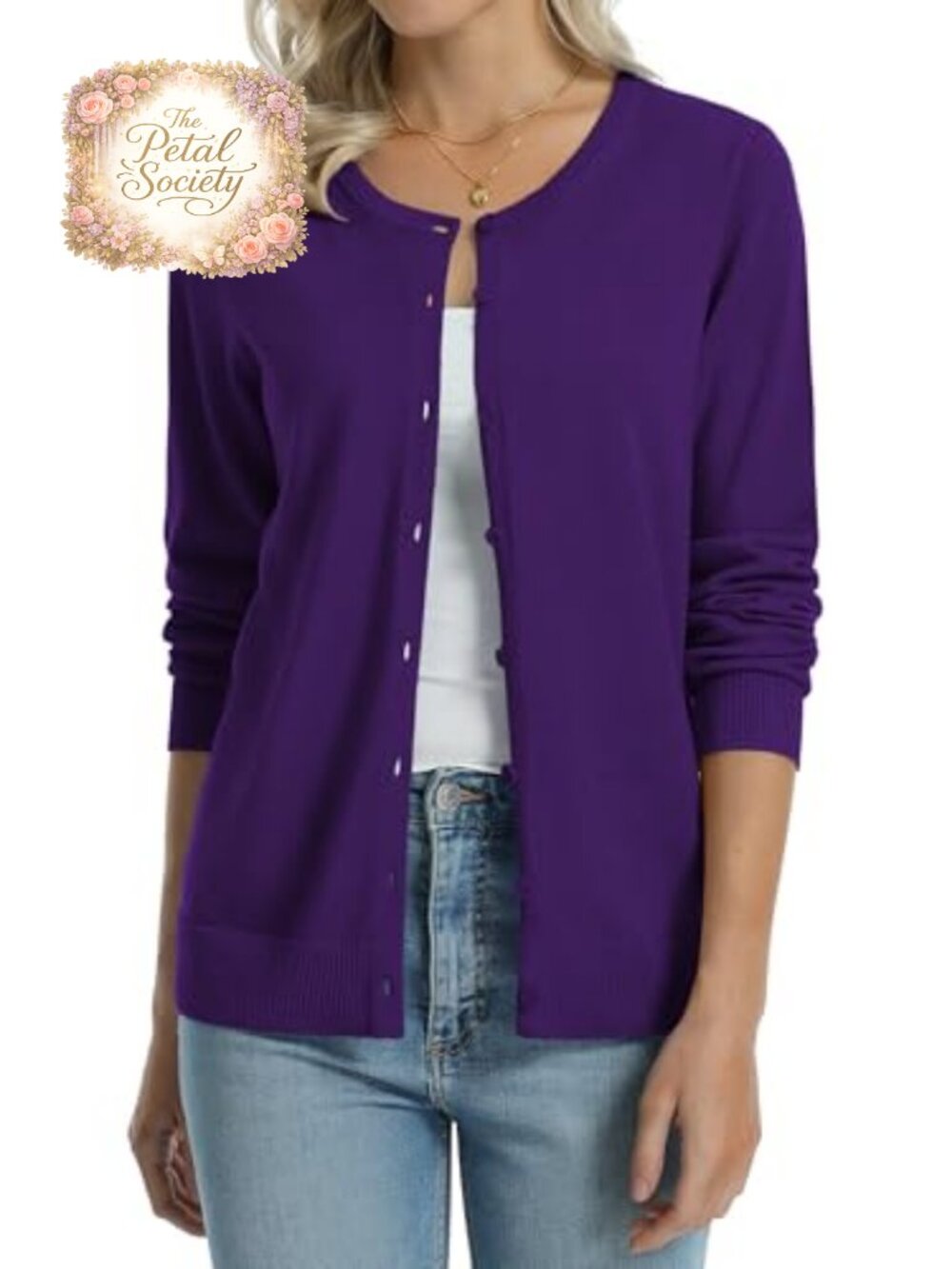 100% Cotton Lightweight Button Front Cardigan Long Sleeve Regular Fit